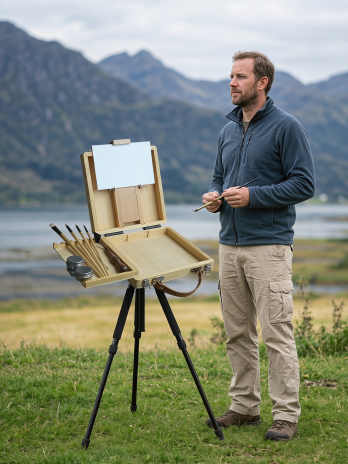 Professional Plein Air French Easel with Sketch Box